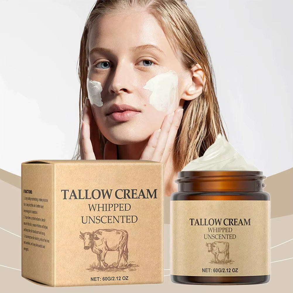 60G Beef Tallow Face Moisturizer Whipped Beef Tallow & Honey Balm Face & Body Skin Care Grass Fed Grass Finished Face Cream NEW
