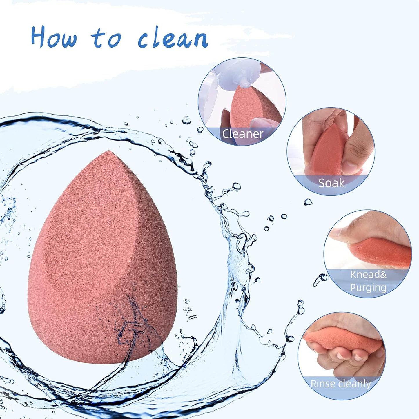 COSTICA Rose Series Makeup Sponge Set - 4 Multi-Colored Blenders for Flawless Liquid Application