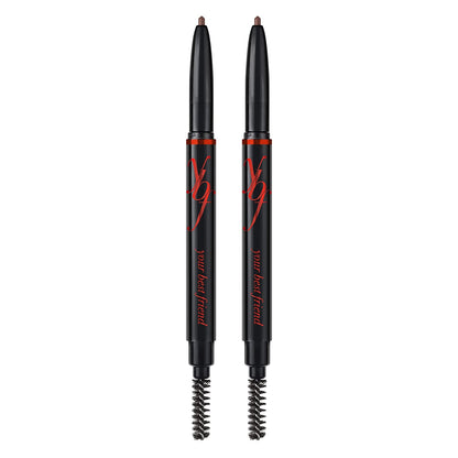 Universal Automatic Eyebrow Pencil with Spoolie Brush - Versatile Eyebrow Shaper and Filler for All Hair Colors and Skin Tones - Taupe - 2 Pack
