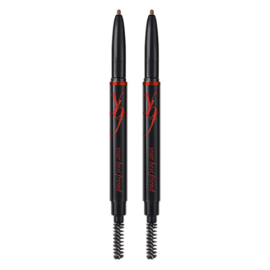 Universal Automatic Eyebrow Pencil with Spoolie Brush - Versatile Eyebrow Shaper and Filler for All Hair Colors and Skin Tones - Taupe - 2 Pack